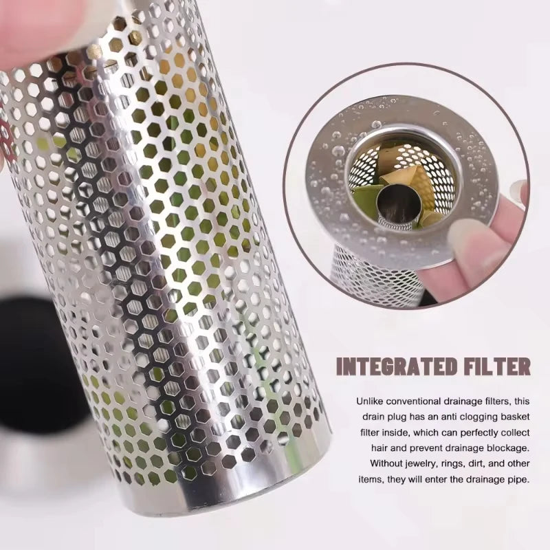 Universal Pop-Up Sink Drain Stopper & Hair Catcher