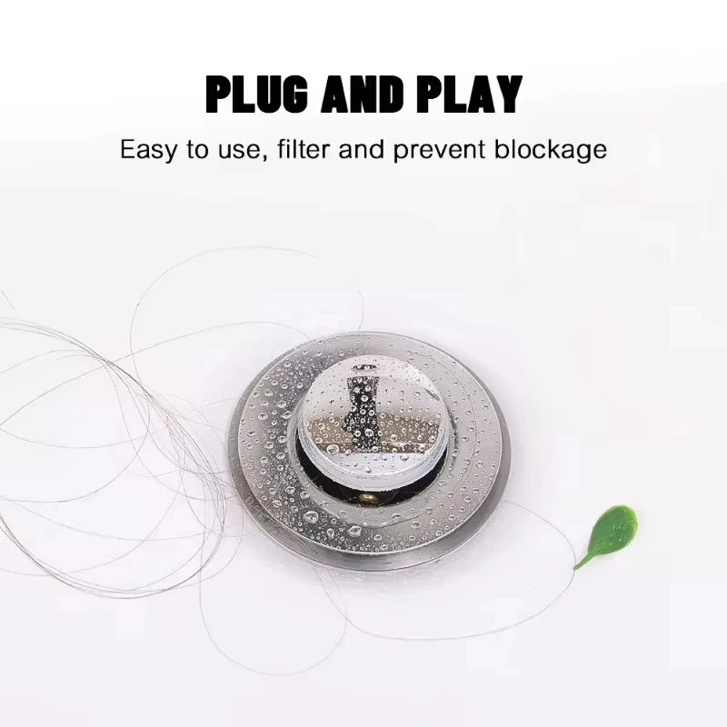 Universal Pop-Up Sink Drain Stopper & Hair Catcher