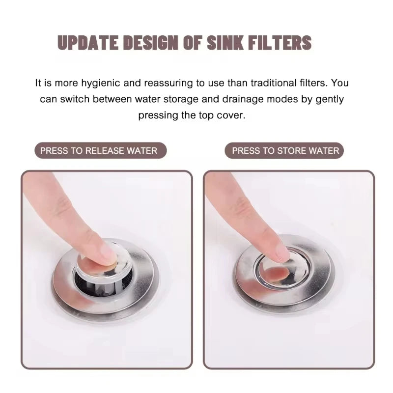Universal Pop-Up Sink Drain Stopper & Hair Catcher
